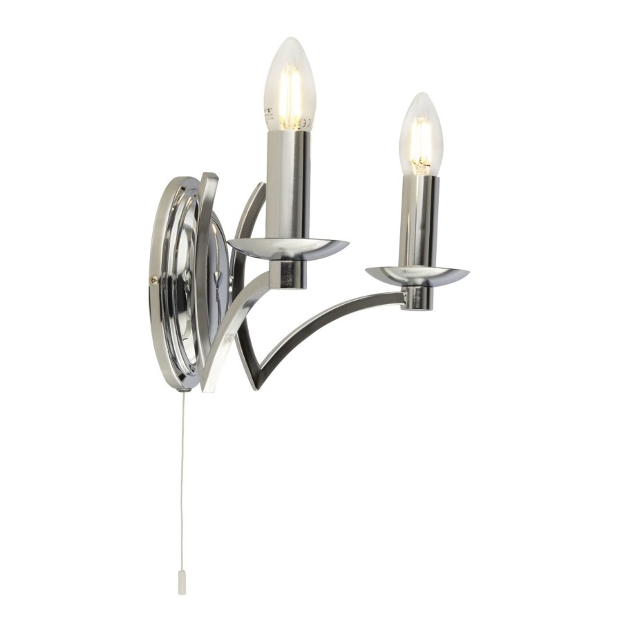 2 Candle Light Chrome Wall Fixture - Searchlight