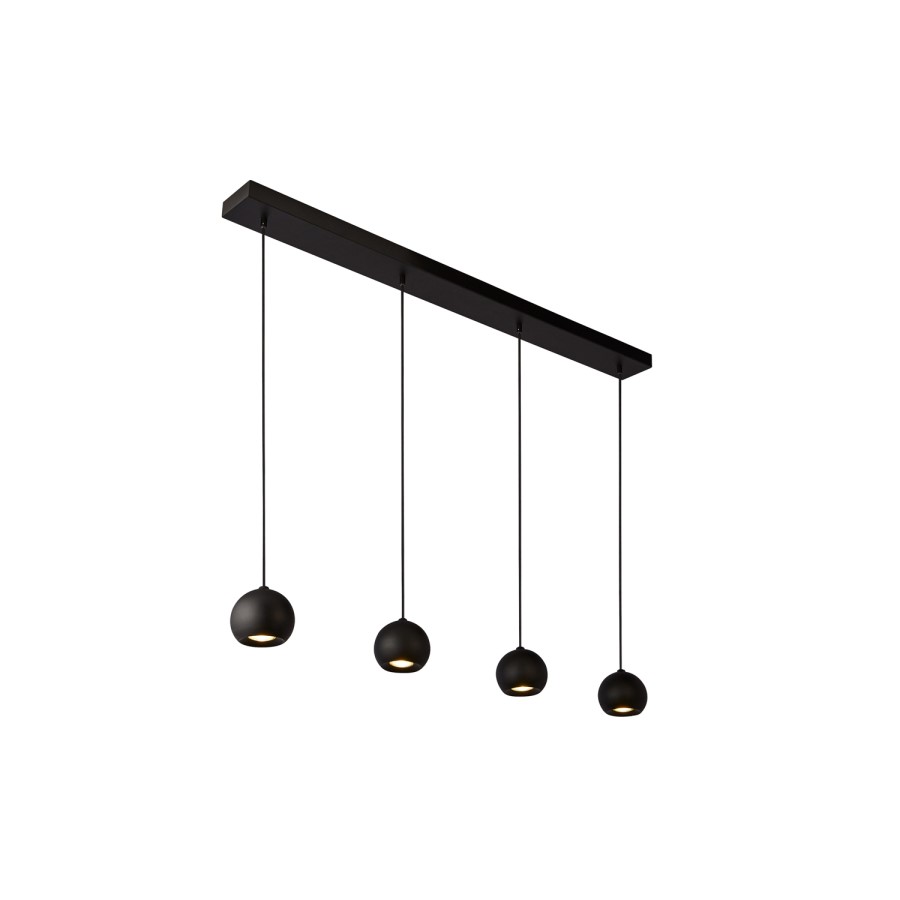 Matt Black 4 Lights Bar Pendant - Searchlight Eindhoven