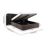 Brown Velvet Double Ottoman Bed with Wide Curved Headboard - Samara