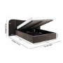 Velvet King Size Ottoman Bed with Wide Curved Headboard in Chocolate Brown - Samara