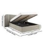 Beige Velvet Double Ottoman Bed with Curved Wide Headboard - Samara