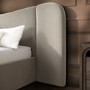Beige Velvet Double Ottoman Bed with Curved Wide Headboard - Samara