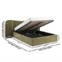 Moss Green Velvet Double Ottoman Bed with Wide Curved Headboard - Samara