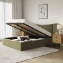 Moss Green Velvet King Size Ottoman Bed with Wide Curved Headboard - Samara