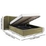 Moss Green Velvet King Size Ottoman Bed with Wide Curved Headboard - Samara