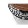 Small Round Walnut Ottoman Coffee Table with Metal Frame - Julian Bowen