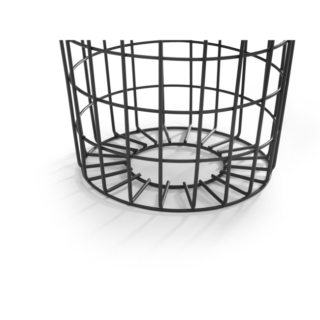 Smithson Basket Side Table with Wooden Top & Black Metal Frame - Julian Bowen