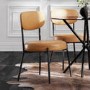 Set of 2 Tan Faux Leather Dining Chairs - Smith