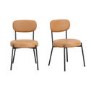 Set of 2 Tan Faux Leather Dining Chairs - Smith