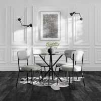Set of 2 Grey Faux Leather Dining Chairs - Smith