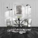 SMIGRACHA Set of 2 Grey Faux Leather Dining Chairs - Smith
