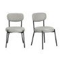Set of 2 Grey Faux Leather Dining Chairs - Smith