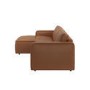 Brown Real Leather Left Hand 4 Seater Chaise Corner Sofa - Samuel