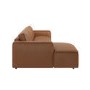 Brown Real Leather Left Hand 4 Seater Chaise Corner Sofa - Samuel