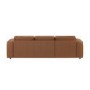Brown Real Leather Left Hand 4 Seater Chaise Corner Sofa - Samuel