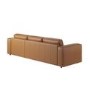Brown Real Leather Right Hand 4 Seater Chaise Corner Sofa - Samuel
