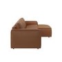 Brown Real Leather Right Hand 4 Seater Chaise Corner Sofa - Samuel