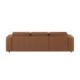 Brown Real Leather Right Hand 4 Seater Chaise Corner Sofa - Samuel