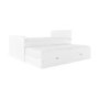 Small Double White Wooden Guest Bed with Storage and Trundle - Sander