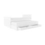 Small Double White Wooden Guest Bed with Storage and Trundle - Sander