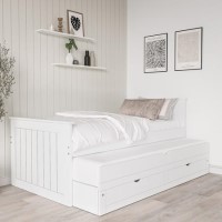 ONLY OPENED - Sanders White Captain's Guest Bed with Storage Drawers - Trundle Included