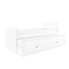 Single White Wooden Guest Bed with Storage and Trundle - Sander
