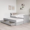 Grey Single Captain's Guest Bed With Storage Drawers And Trundle 