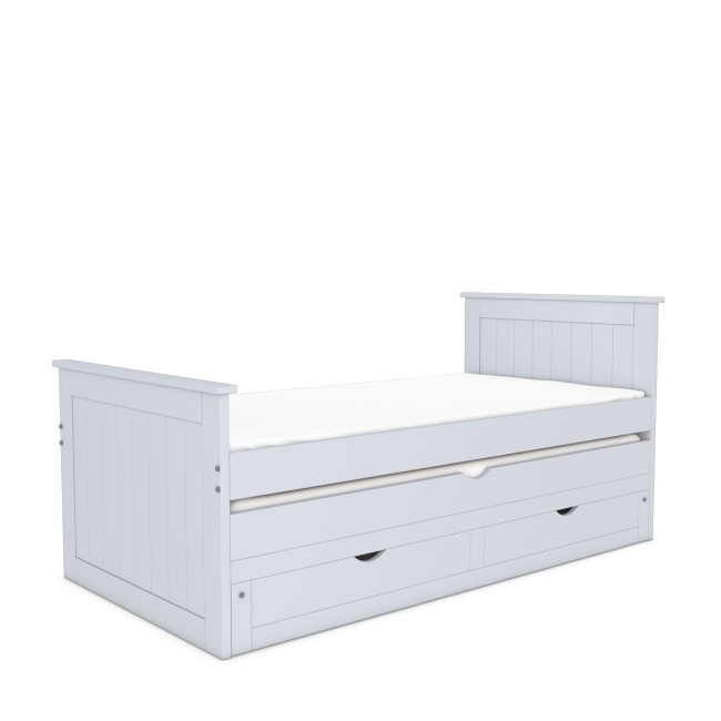 GRADE A1 - Grey Single Captain's Guest Bed with Storage Drawers and Trundle - Sander