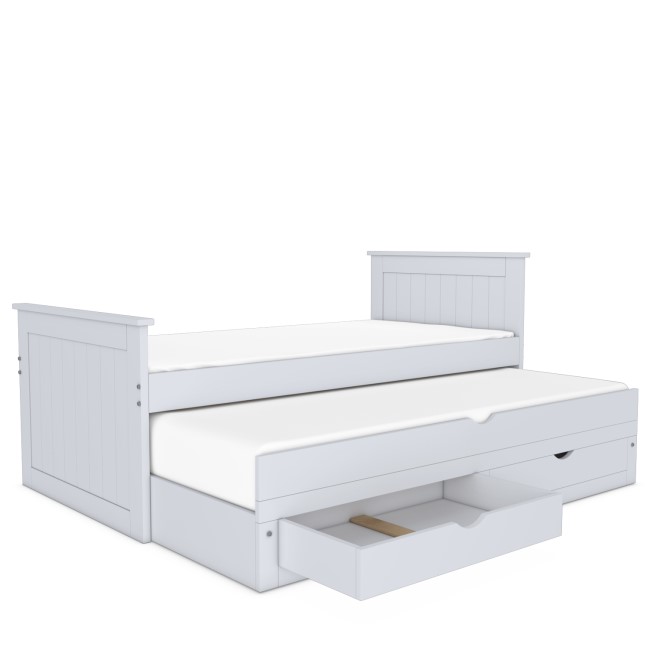 GRADE A1 - Grey Single Captain's Guest Bed with Storage Drawers and Trundle - Sander