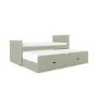 Single Green Wooden Guest Bed with Storage and Trundle - Sander