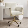 ONLY OPENED - Cream Velvet Tub Office Chair - Sonny