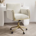 A1/SNN001 ONLY OPENED - Cream Velvet Tub Office Chair - Sonny