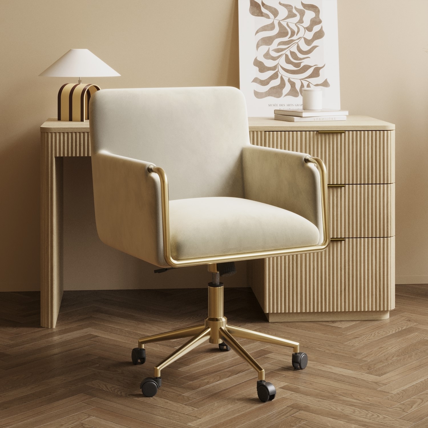 Velvet Tub Office Chair