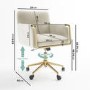 GRADE A2 - Cream Velvet Tub Office Chair - Sonny