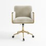 ONLY OPENED - Cream Velvet Tub Office Chair - Sonny