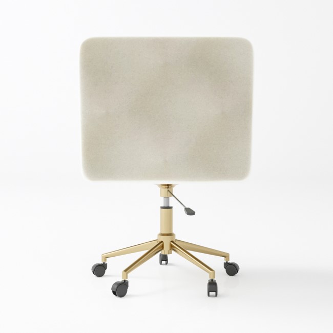 Cream Velvet Tub Office Chair - Sonny