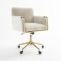 ONLY OPENED - Cream Velvet Tub Office Chair - Sonny