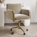 A1/SNN002 ONLY OPENED - Mink Velvet Tub Office Chair - Sonny