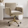 ALMOST PERFECT - Mink Velvet Tub Office Chair - Sonny