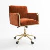 Rust Velvet Tub Office Chair - Sonny - Furniture123