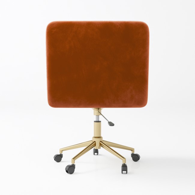 Orange Velvet Tub Swivel Office Chair - Sonny