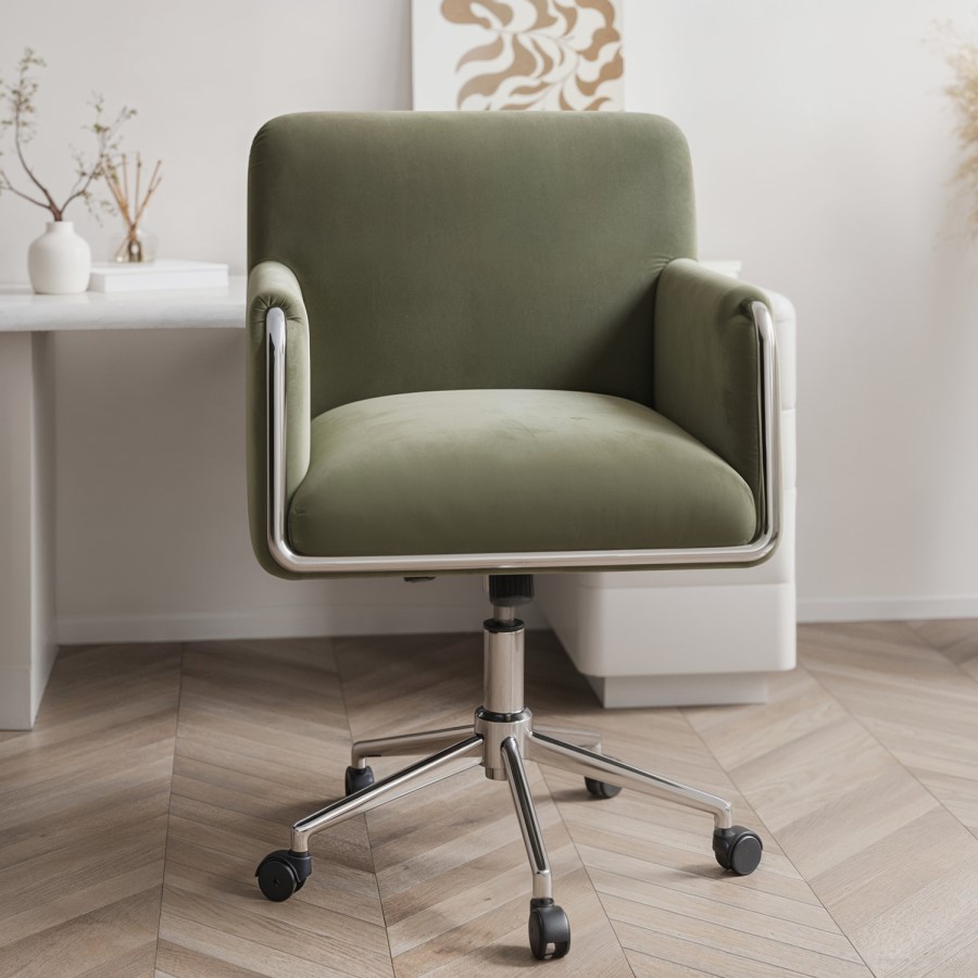 Sage Green Velvet Office Chair - Sonny 