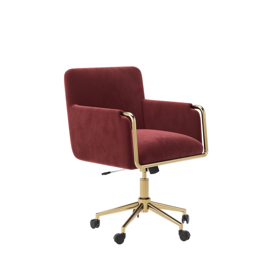 Mulberry Velvet Office Chair - Sonny