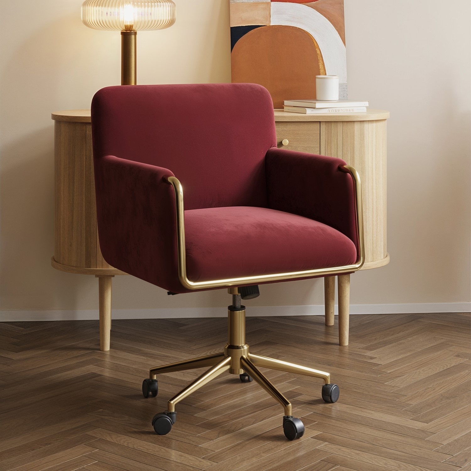 Mulberry Velvet Office Chair