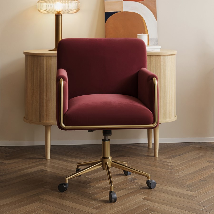 Mulberry Velvet Office Chair - Sonny