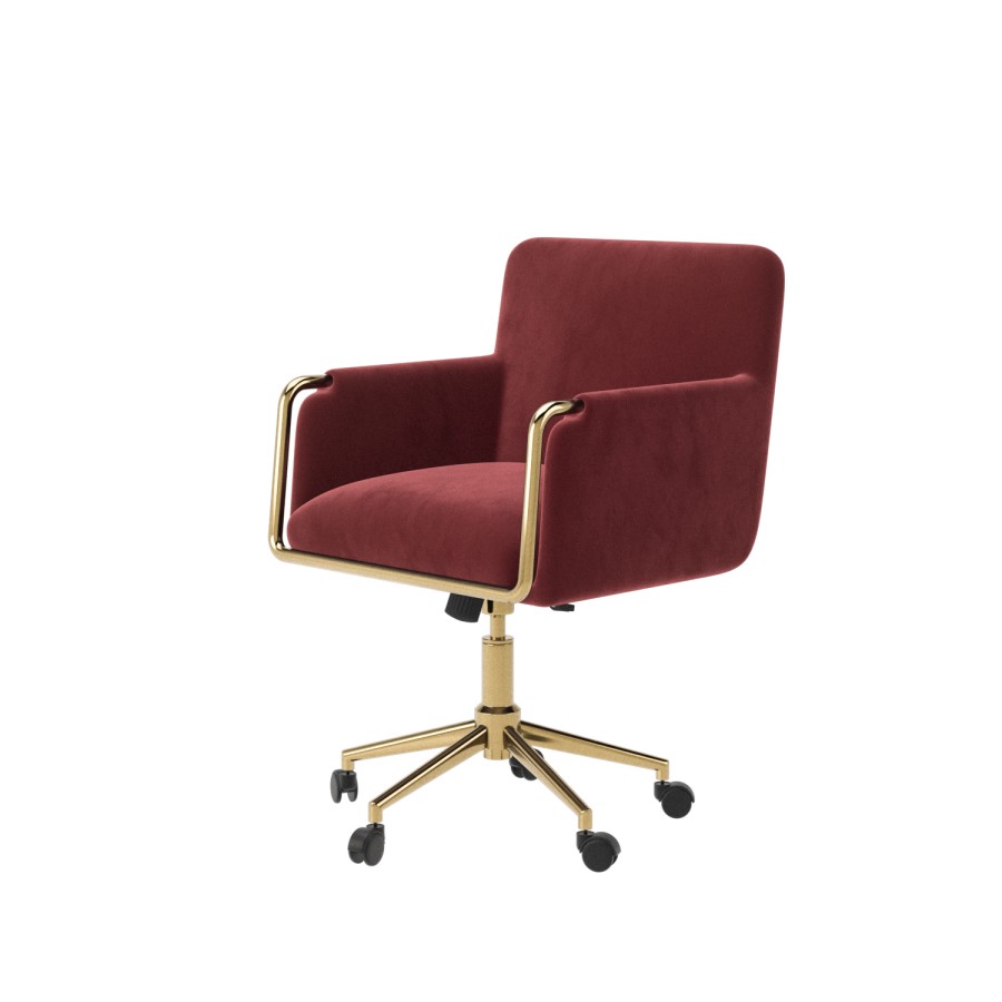 Mulberry Velvet Office Chair - Sonny