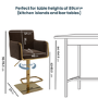 GRADE A1 - Brown Velvet Adjustable Swivel Bar Stool with Gold Base - Sonny