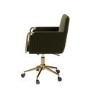 Khaki Velvet Office Swivel Tub Chair - Sonny