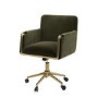 Khaki Velvet Office Swivel Tub Chair - Sonny