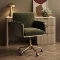 SNN010 Khaki Velvet Office Swivel Tub Chair - Sonny